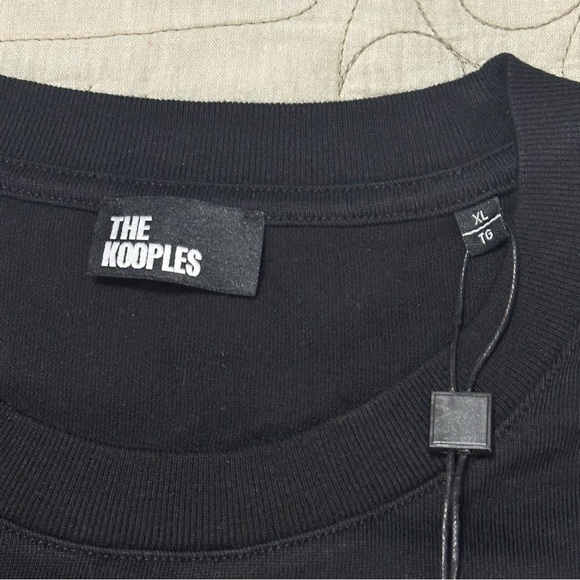 NWT The Kooples Flocked Skull Butterfly Tee Black Cotton - Picture 8 of 14